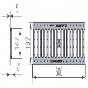 Решётка чугунная щелевая DN150		